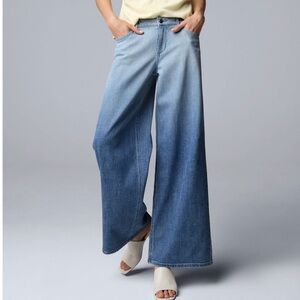 Women's Simply Vera Vera Wang Printed Wide Leg Jeans